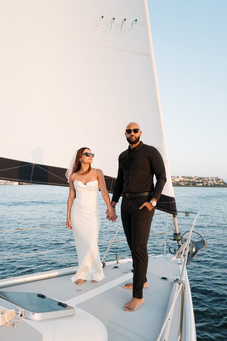 Romantic Sunset Sailing Engagement