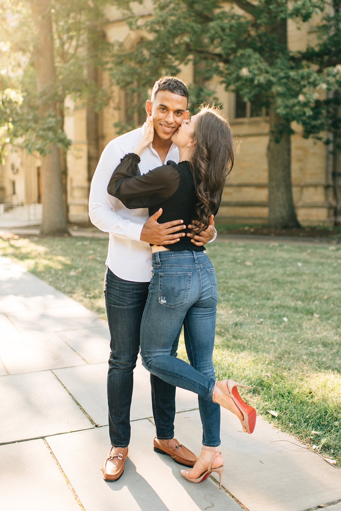 timeless Princeton University engagement portraits in natural light