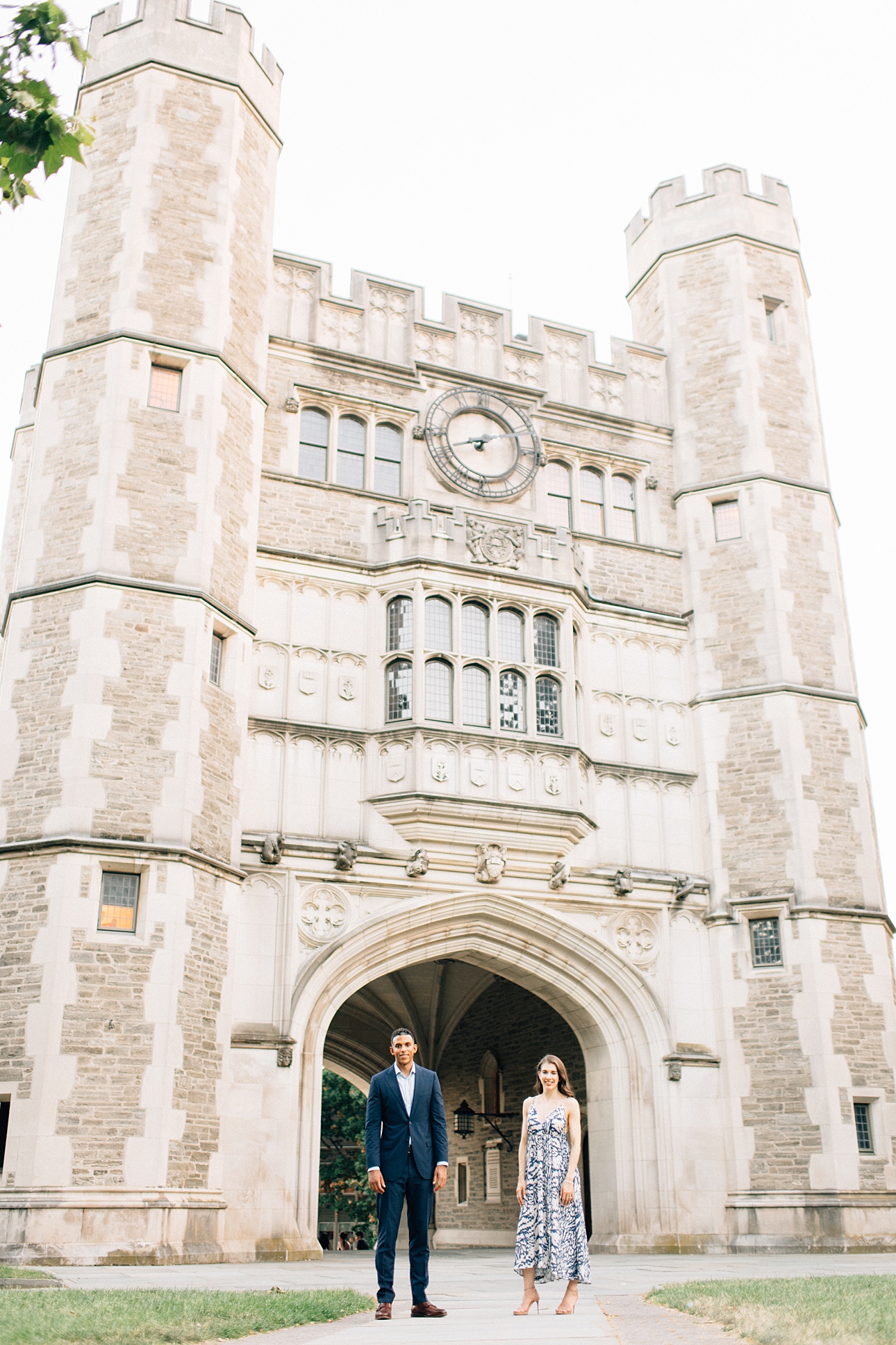 elegant engagement photos at Princeton University campus